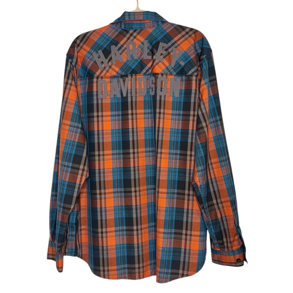 HARLEY DAVIDSON Plaid Long Sleeve Button Down Shirt. Size XL - Picture 3 of 7